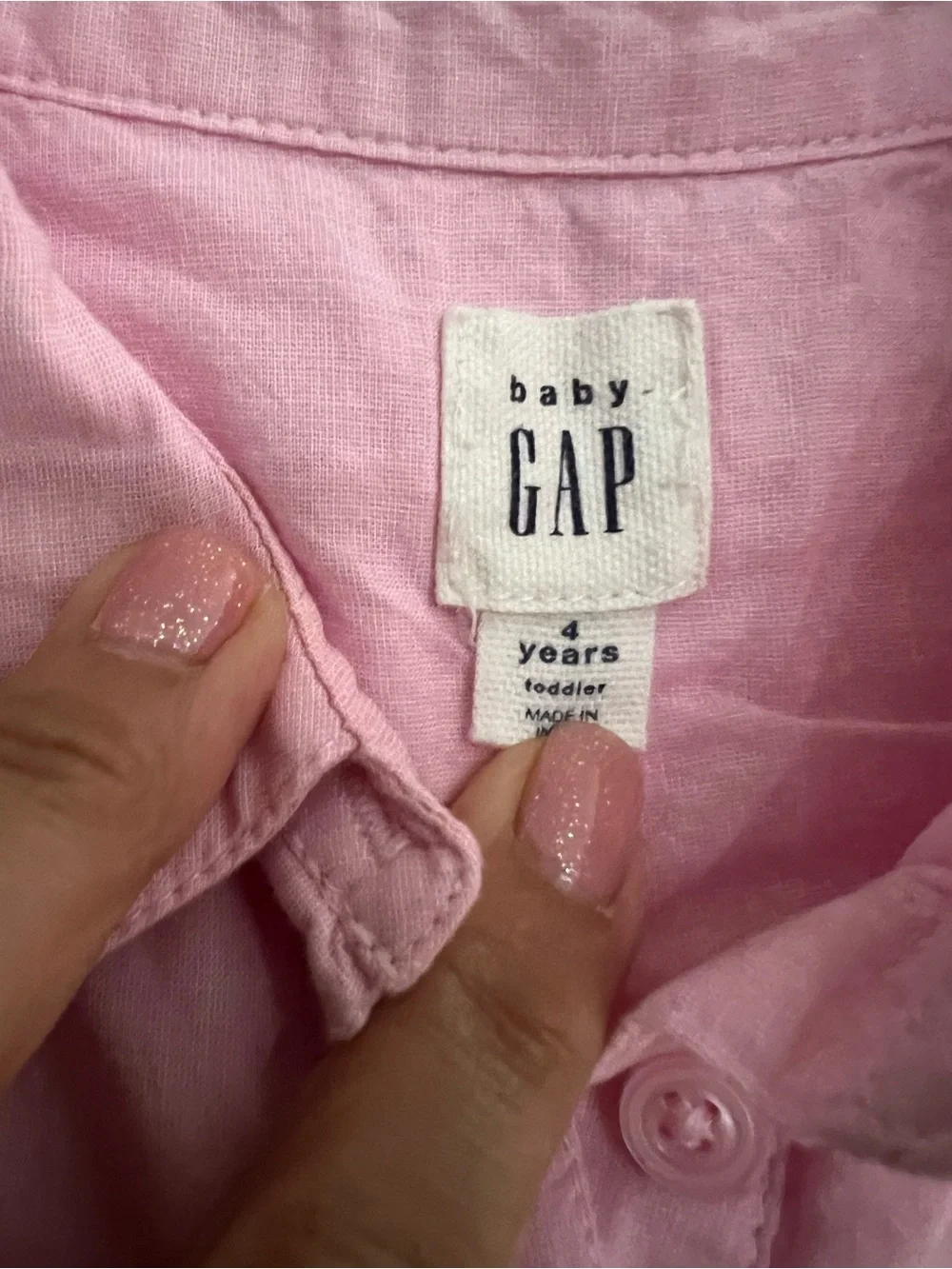 GAP Light Pink Eyelet Hem Collared Dress